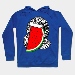 Free Palestine Watermelon Keffiyeh - Wrapped - Double-sided Hoodie